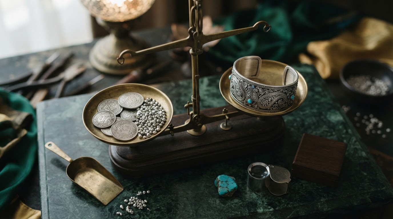 محاسبات مالی و ارزش‌گذاری: چطور قیمت نقره ۹۲۵ و ۹۹۹ را حساب کنیم؟ — عیار ۹۲۵